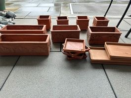 Hübsche Blumenkistli aus Ton