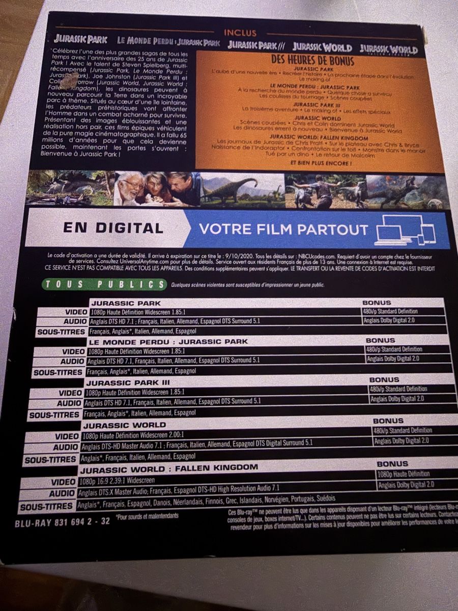 Tutti i DVDs: Jurassic World 5 Blue Ray – Usato da Oftringen venduto da ste_mp2b 2