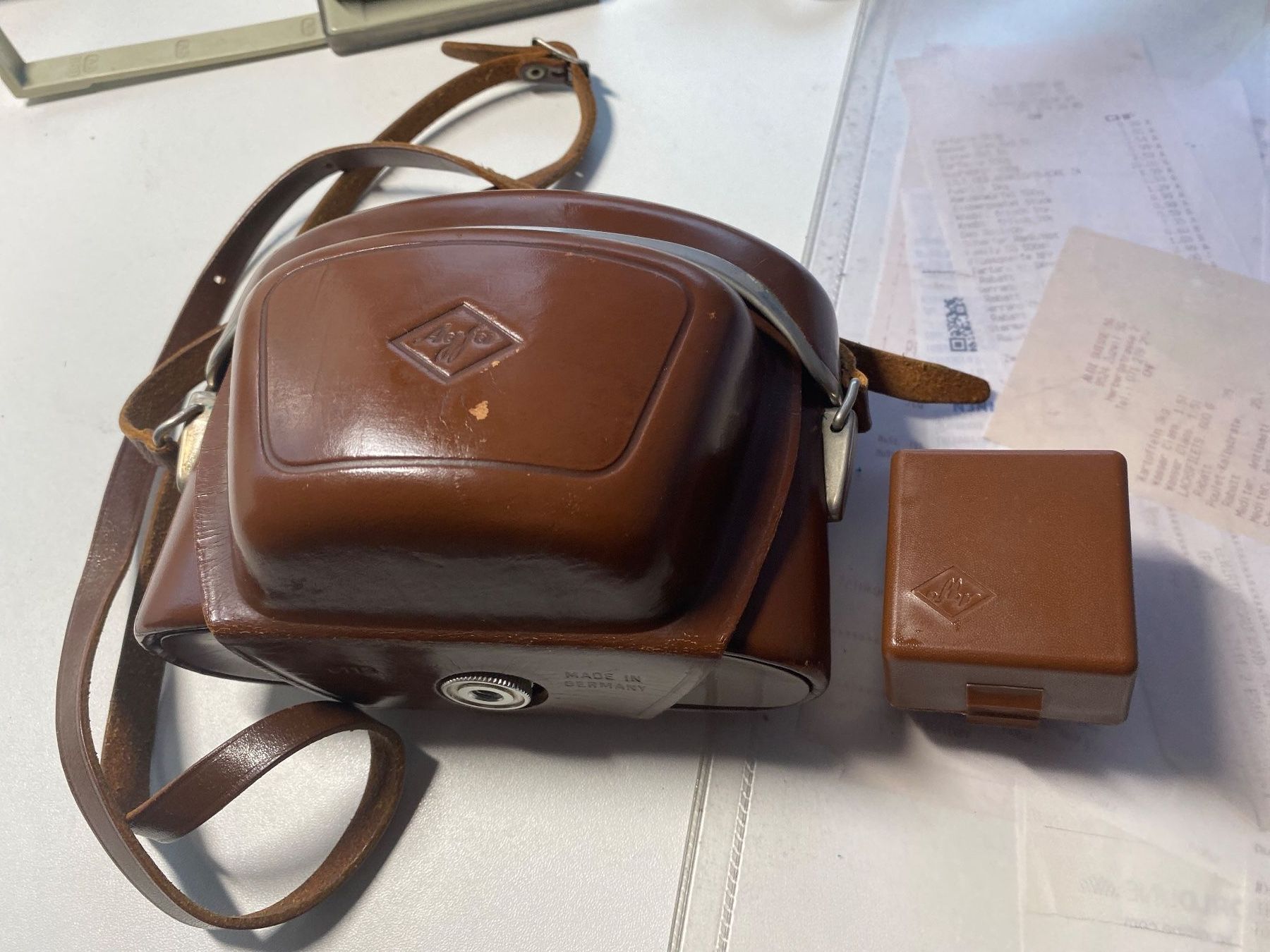 Agfa Kamera: Agfa Optima 500 S ab 1963 in brauner Ledertasche + plus – Gebraucht aus Abtwil SG von steph61 1