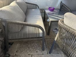 Lounge Set Gartenmöbel grau wie neu