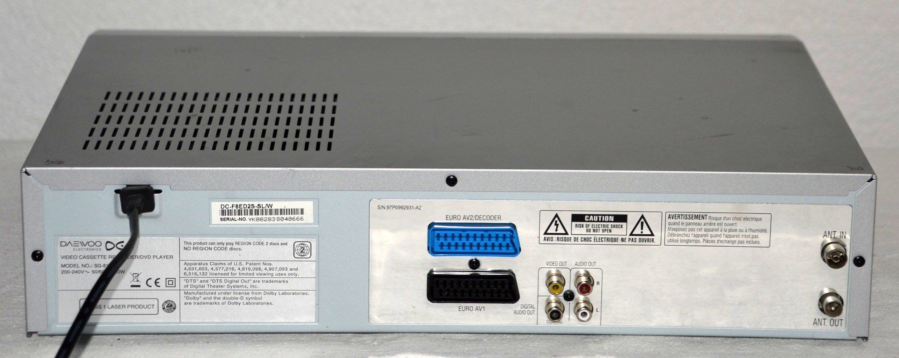 Registratori: Combo DVD VHS Daewoo SG-812X – Usato da Collonges venduto da arashee 2