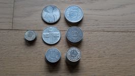 Lot 37 pièces suisses argent 835‰ 1876–1997 – 250 g