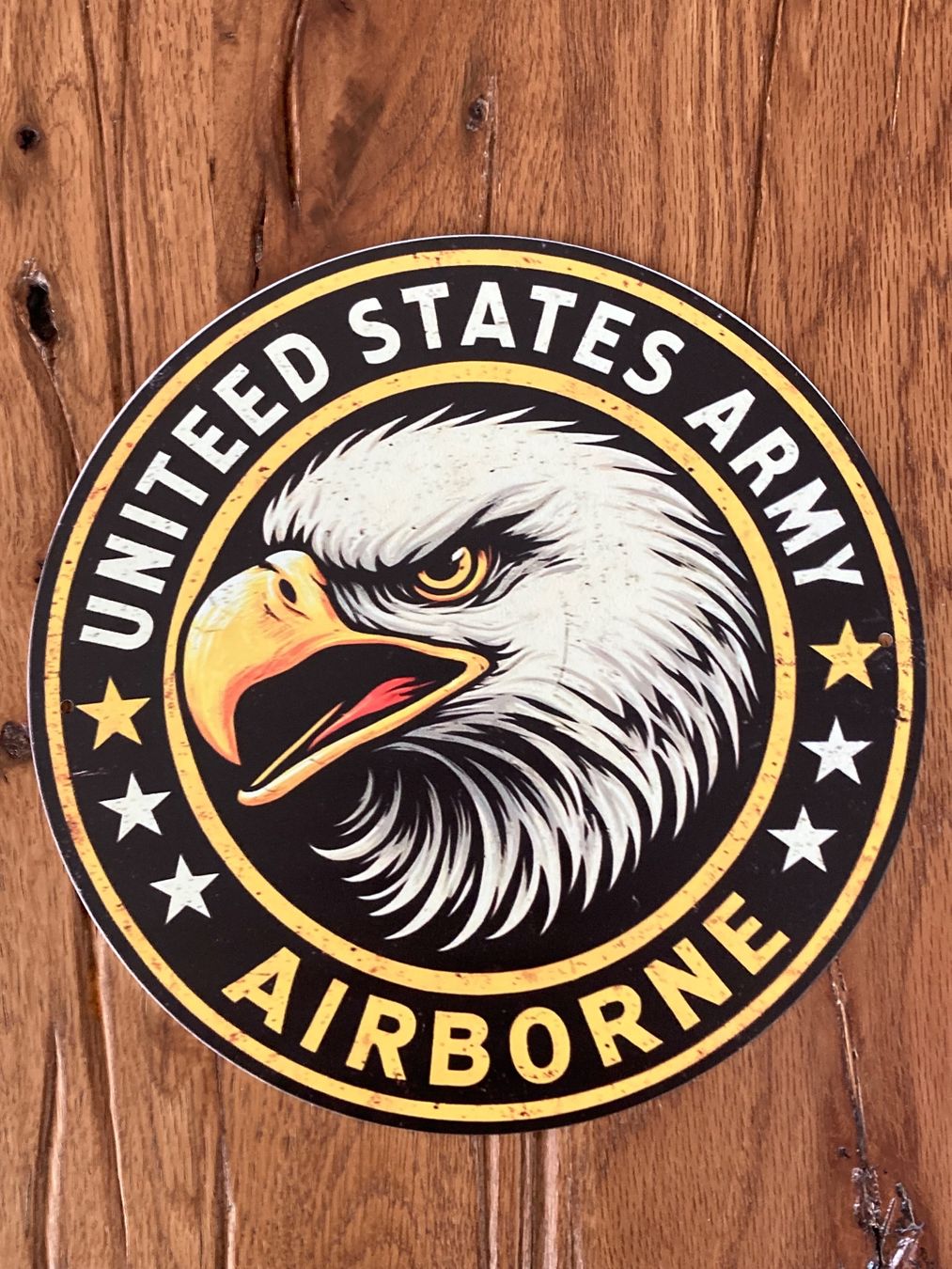 US Army Uniformi: Schönes US Airborne Blechschild / neu – Nuovo e nell'imballaggio originale da Bremgarten AG venduto da Eurotiz