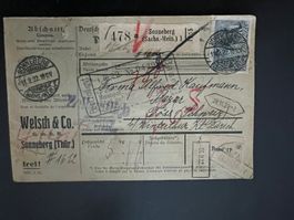 Berlin Paketkarte 1922 D.Reich rar  Basel -Töss (V842)