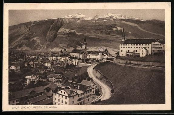 Cartoline postali: AK Chur, Teilansicht gegen Calanda, 1914 – Usato da Berlin venduto da bartko-reher