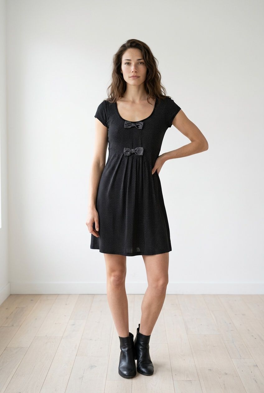 Promod Kleider: Gemütliches Kleid mit Pünktchenmuster und Schleifendetails – Gebraucht aus Leuk-Stadt von 2thcircle