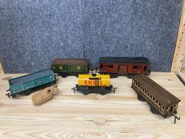 5er Set Märklin 0 Güterwagen Kesselwagen Shell Personenwagen