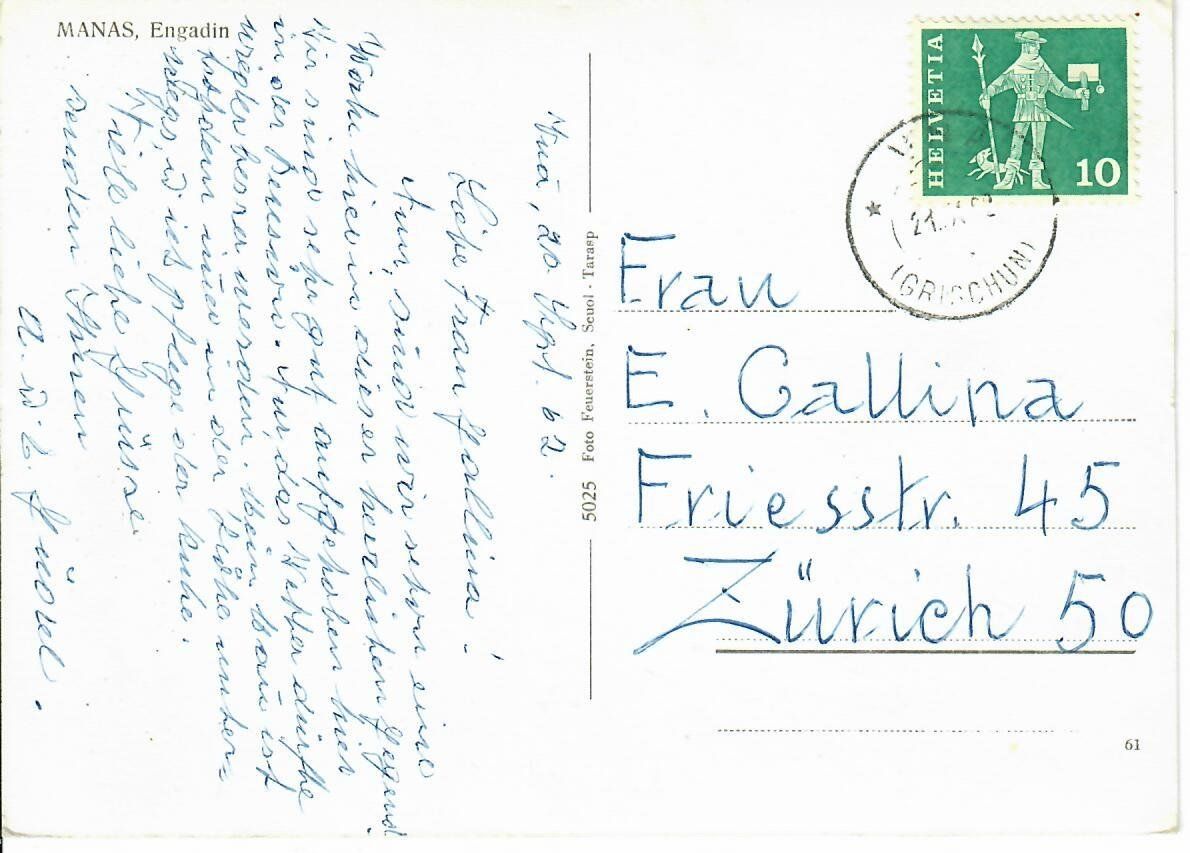 Cartes postales: Manas - Engadin – D'occasion à Hochdorf par Ziegel-16 1