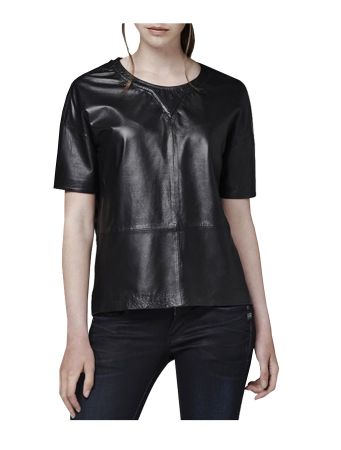 G-STAR RAW Damen  Schafsleder Leder Shirts/schwarz/ Gr.S