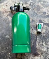 Antike Soda Siphon grün Metall Flasche, guter Zustand