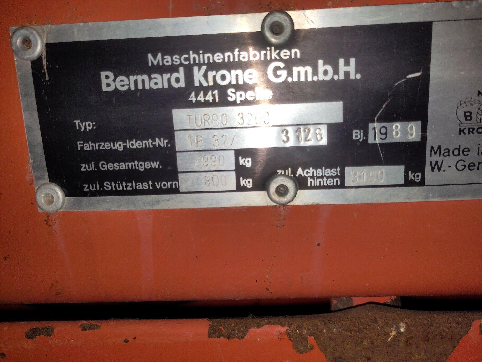 Krone Rimorchi: Krone Turbo 3200 Ladewagen – Usato da Titterten venduto da Dinu1212 2