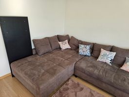 Ecksofa braun Stoff Lounge Wohnzimmer Sofa gut erhalten