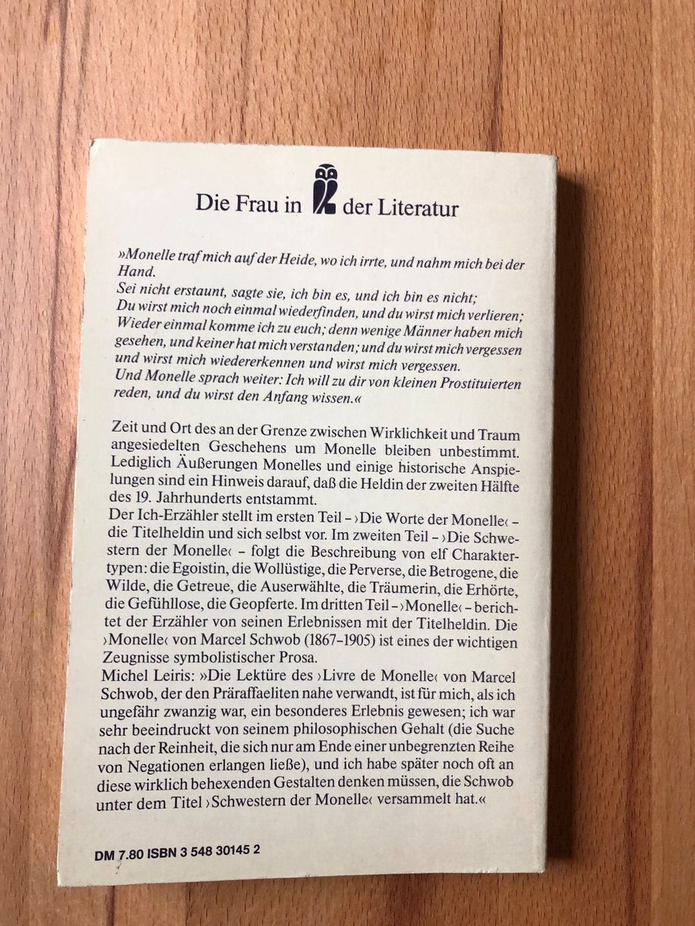 Bücher: Marcel Schwob: Das Buch Monelle | Ullstein Taschenbuch – Gebraucht aus Basel von sebmac 2