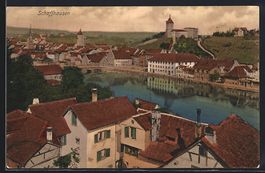 AK Schaffhausen, Ortspartie am Rhein