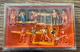 Preiser H0 (1:87) Set – Bauarbeiter & Absperrgitter OVP