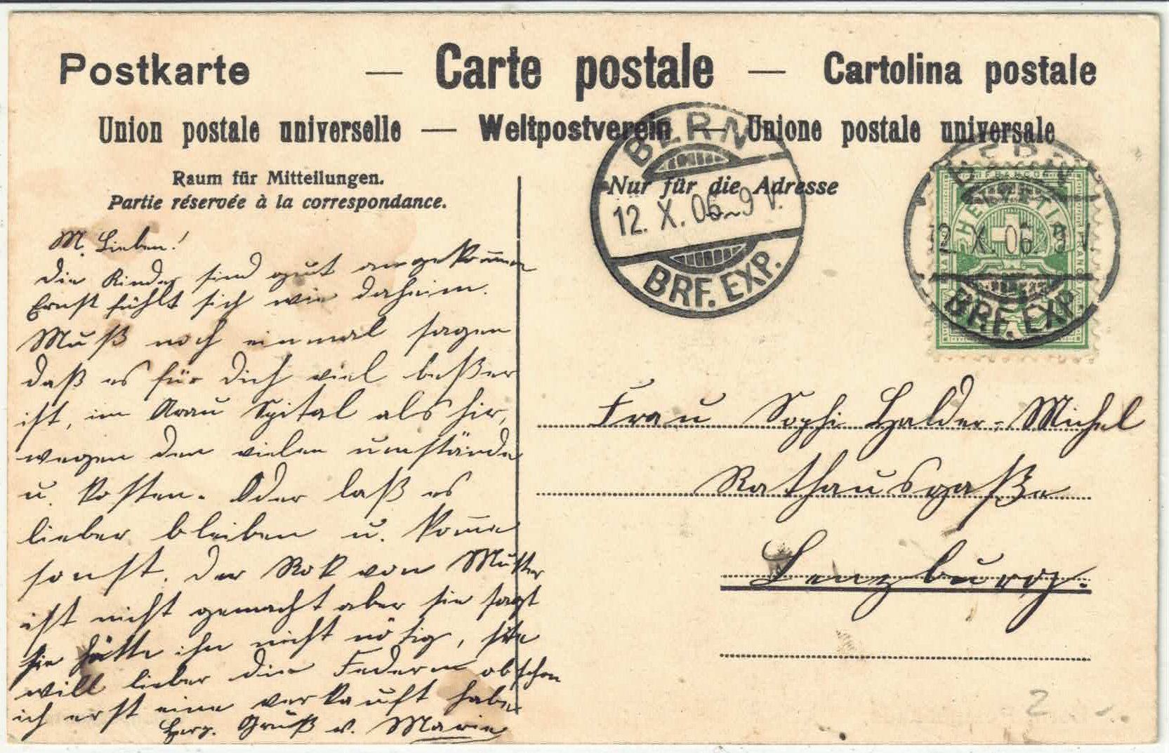 Ansichtskarten: Bern - Postgebäude - Litho – Gebraucht aus Ettingen von Kartenplanet 1