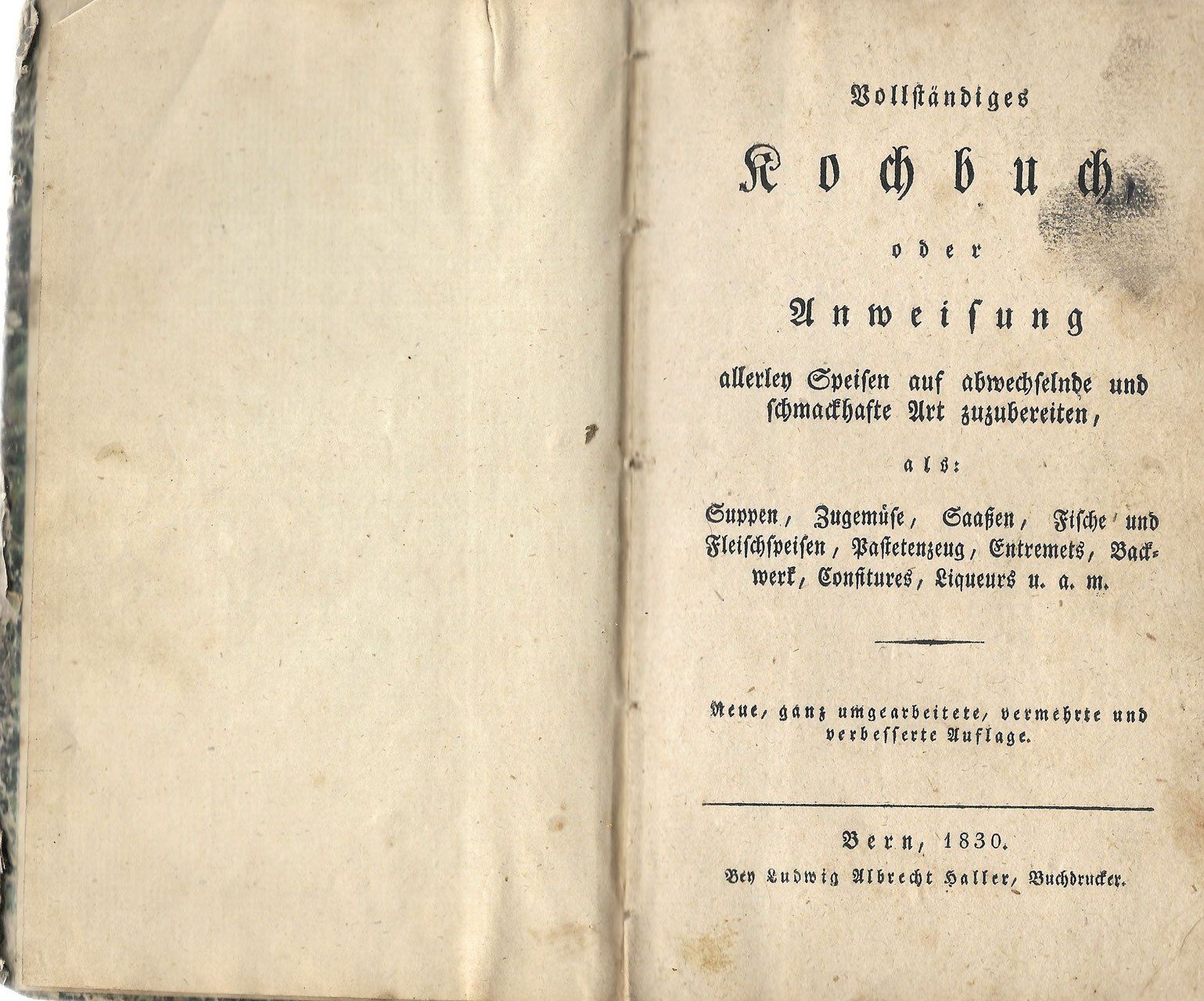Libri: Berner Kochbuch 1830 rar! – Usato da Bern venduto da Grindelwaldaus