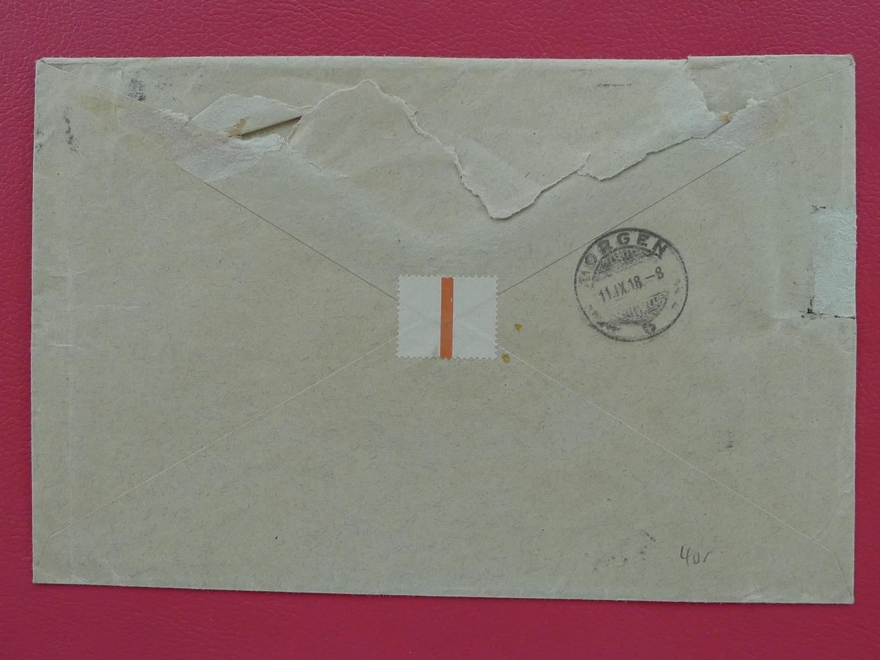 Tutti i francobolli: REBSTEIN 1918, sauberer Brief mit K4 +saubere Stempel. – Usato da Sursee venduto da Luzernerraute 1