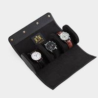 Leder-Uhrenetui, Uhrenrolle für 3 Uhren Black für z.B. Rolex