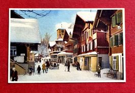 Adelboden - Dorfstrasse mit Postauto - Photo Gyger - 1930
