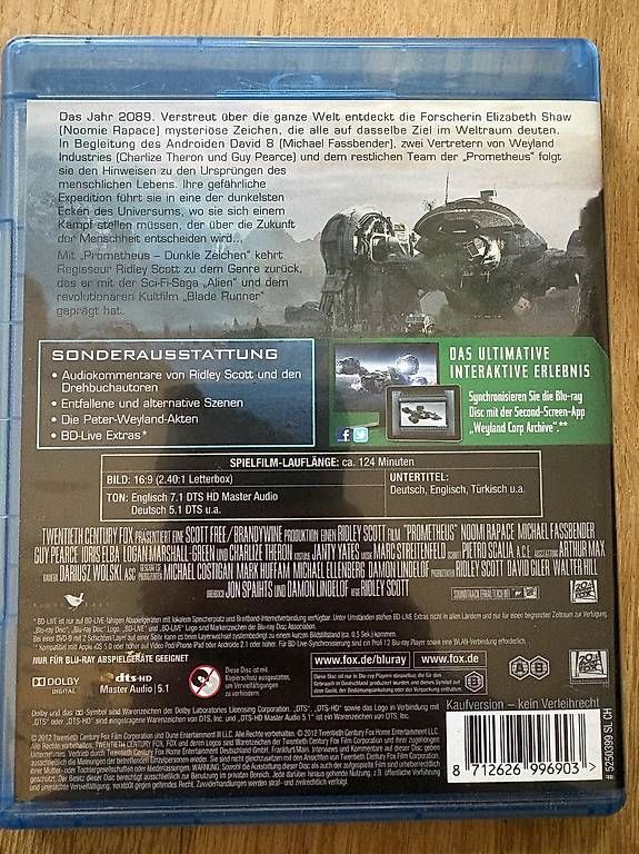 Tutti i DVDs: Prometheus – Usato da Zürich venduto da rafa014 1
