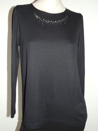 SCHÖNER PULLOVER "HARMONY" FUNKELNDE ZIRKONE NP 39 CHF NEU S