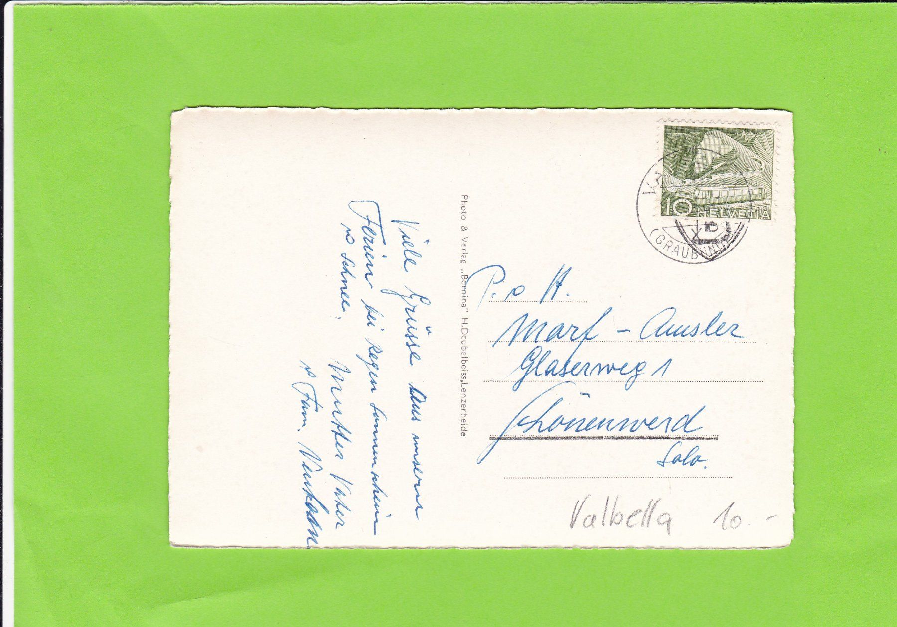 Cartoline postali: Valbella – Usato da St. Peterzell venduto da neckertal 1