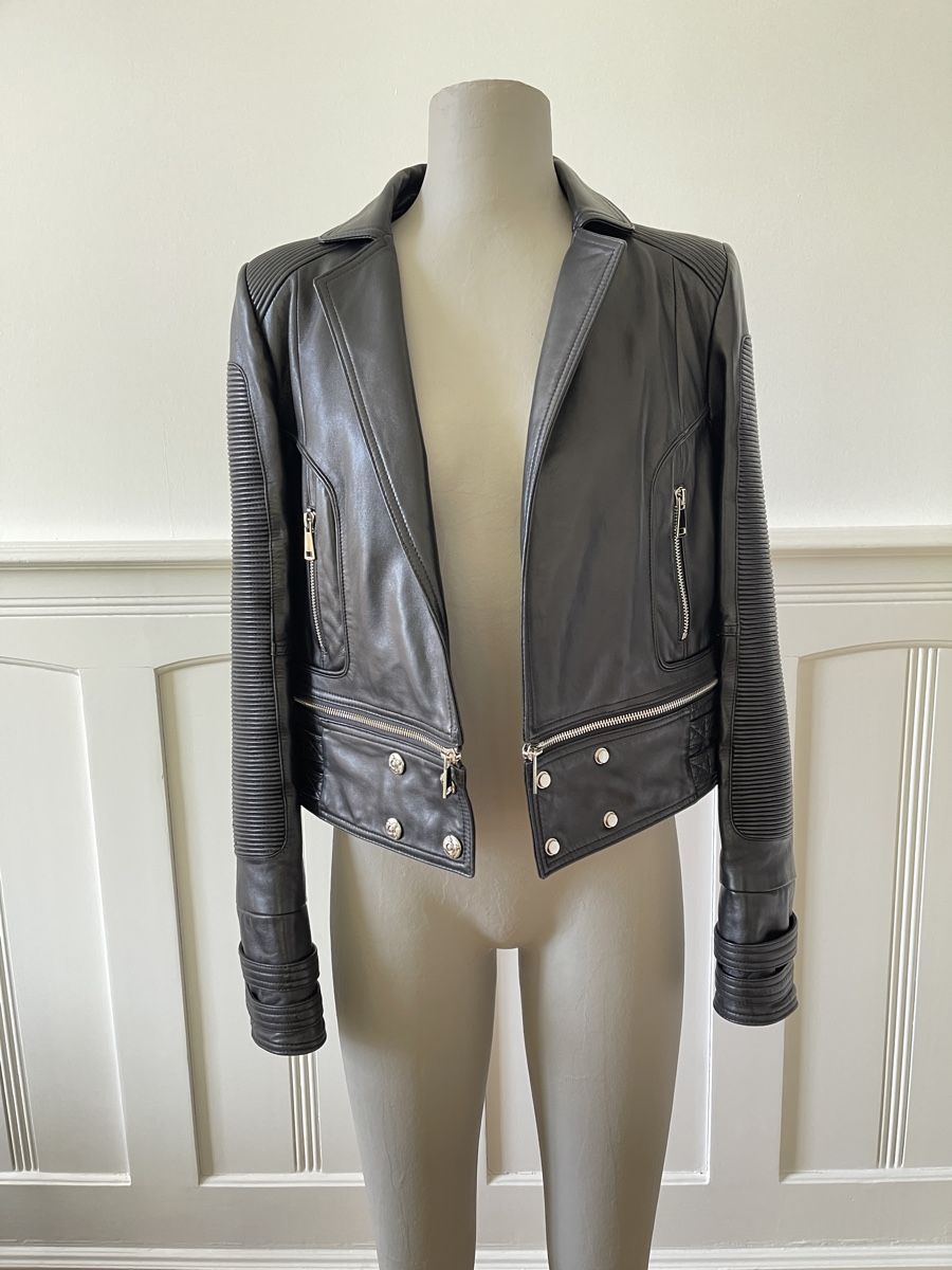 Jacken: Wandelbare Biker-Bolero-Lederjacke, Gr. M – Neu (gemäss Beschreibung) aus Zürich von Balanca 1