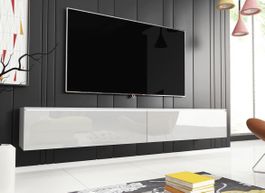 Wand-TV-Möbel weiss glänzend mit Beleuchtung neuwertig