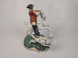 Porzellanfigur Jäger zu Pferd