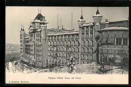 AK Caux, Palace Hotel en hiver, 1922
