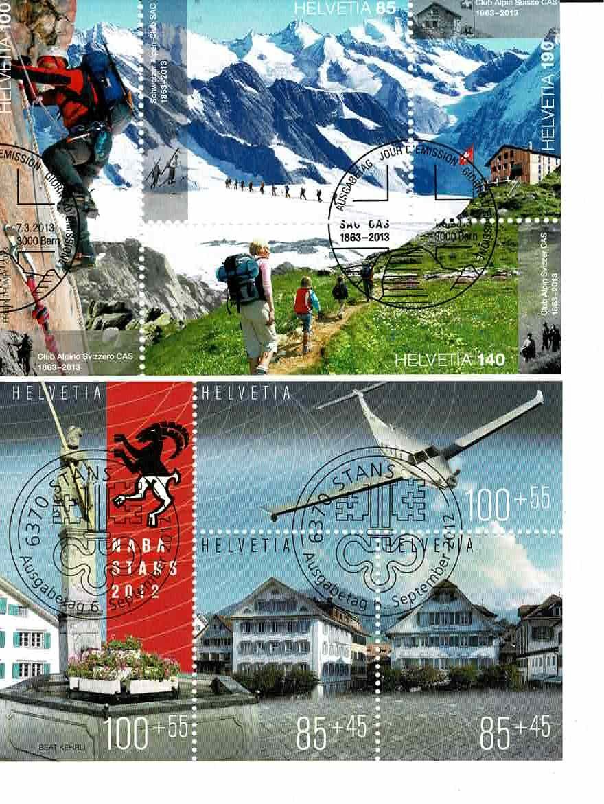 Alle Briefmarken: 2 Blocks ET 1er jour – Gebraucht aus Lausanne von Whorvath