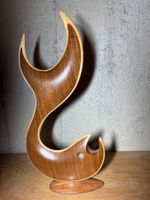 Skulptur Fisch Holz 50er Jahre Kunstobjekt Teak vintage