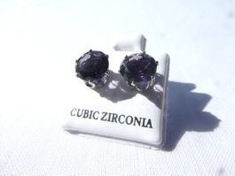 Ohrstecker mit Zirkonia, Modeschmuck / NEU