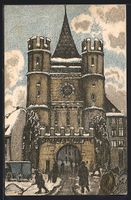 Steindruck-AK Basel, Am Stadttor, 1913