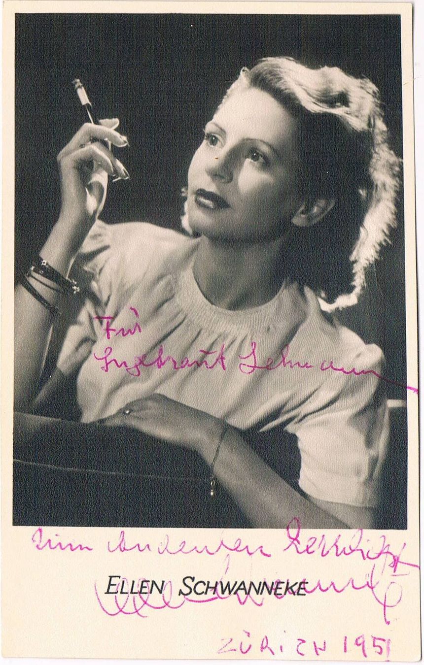 Autogramme: Ellen Schwanneke 1906-72 Autogramm Vintage Foto 9x14cm – Gebraucht aus Bischofszell von Gottselig