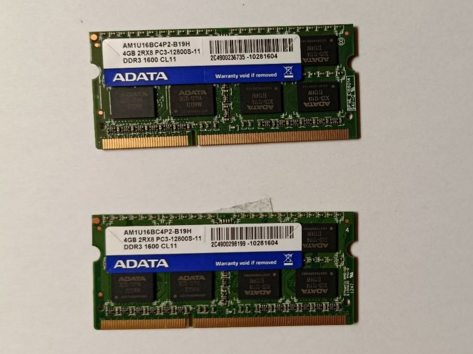 Memory / RAM: 8GB DDR3 RAM / ADATA HP Laptop Memory / 2x4GB – Gebraucht aus Muhen von Legoholic