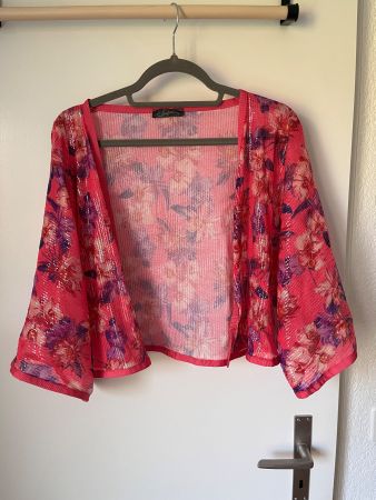 Leichter Sommer Kimono, Gr. M, pink mit Blumenmuster🌸 (51)