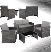 Lounge Gartenmöbel Set Rattan wetterfest Outdoor Sofa Sessel