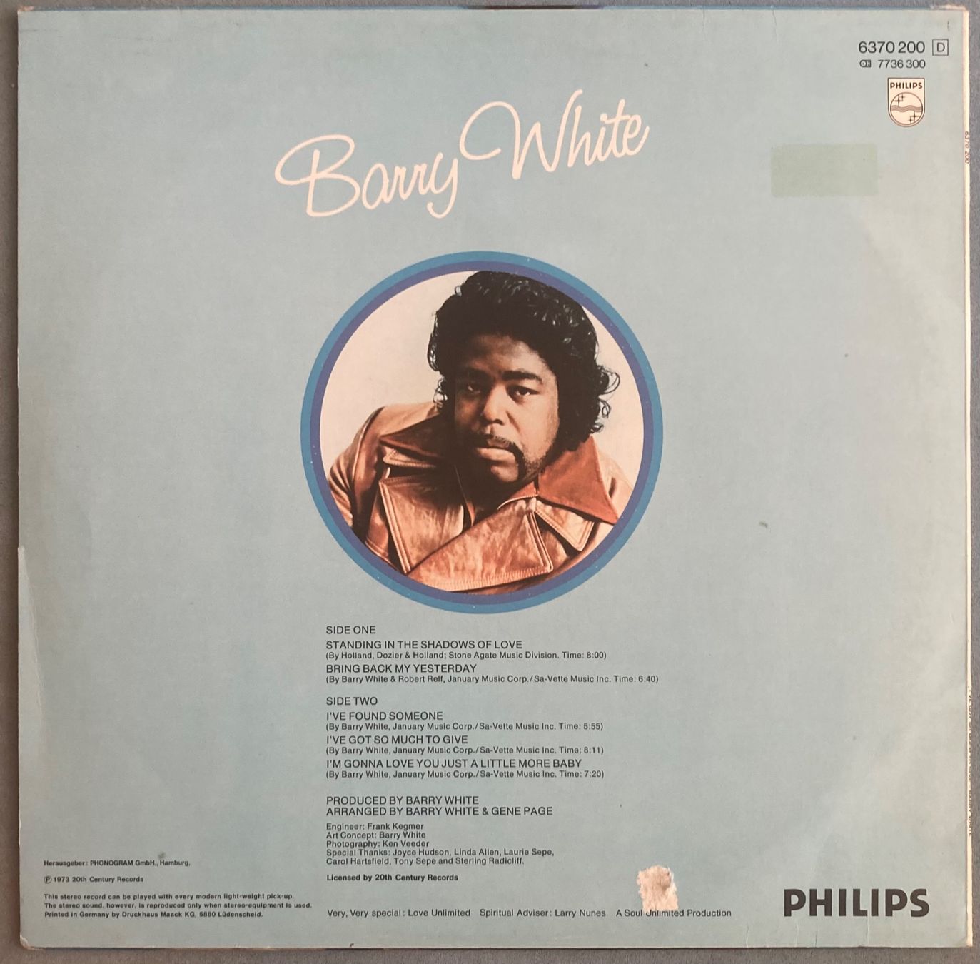 Dischi in vinile: BARRY WHITE - I'VE GOT SO MUCH TO GIVE – Usato da Poliez-Pittet venduto da Newtown-Records 1