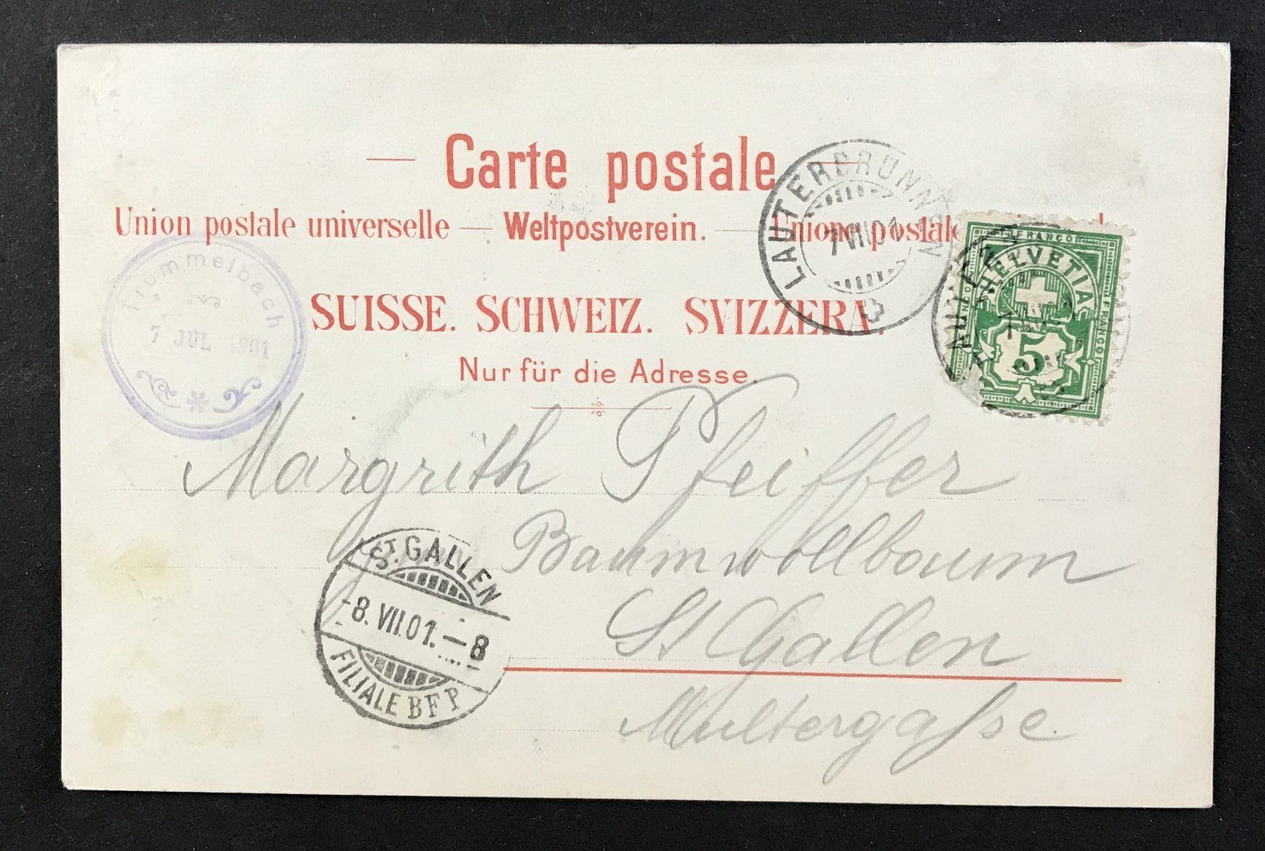 Cartoline postali: ANSICHTSKARTE TRÜMMELBACHFALL – Usato da Ostermundigen venduto da wini63 1