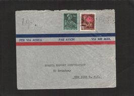 Firmen - Flugbrief Lugano  - New York , 15.ll.1949