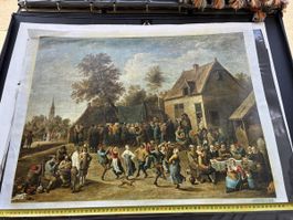 Antikes Wandbild, David Teniers d. J., Rarität! Gross