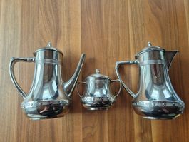 Antikes Kaffee-Service Set, 3-teilig, Silber Optik Top!