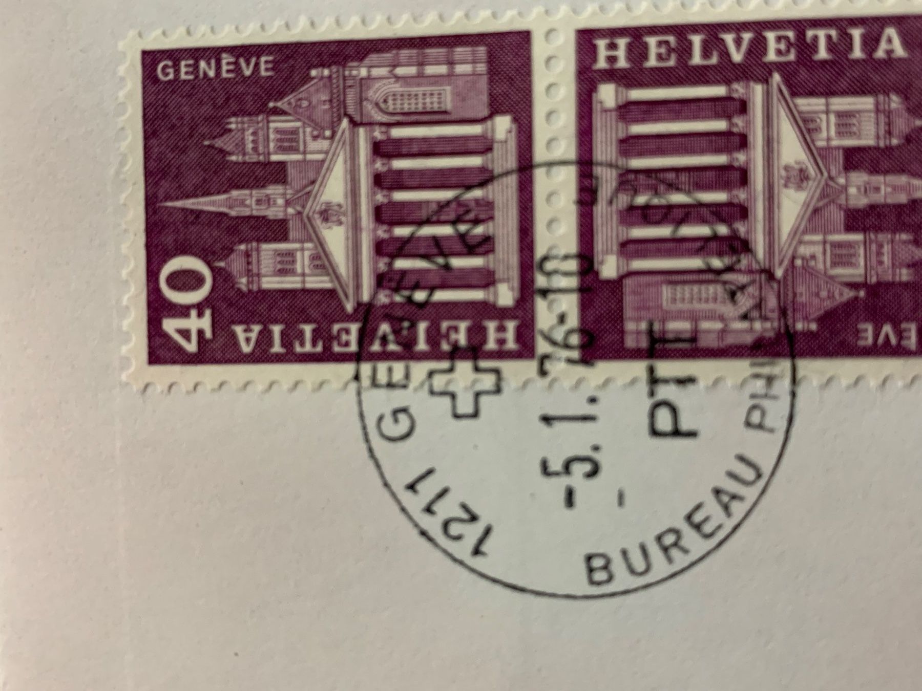 Tutti i francobolli: PTT Ersttagsbrief Genf St. Pierre 5.1.1976 – Usato da Ibach venduto da lisch3 3