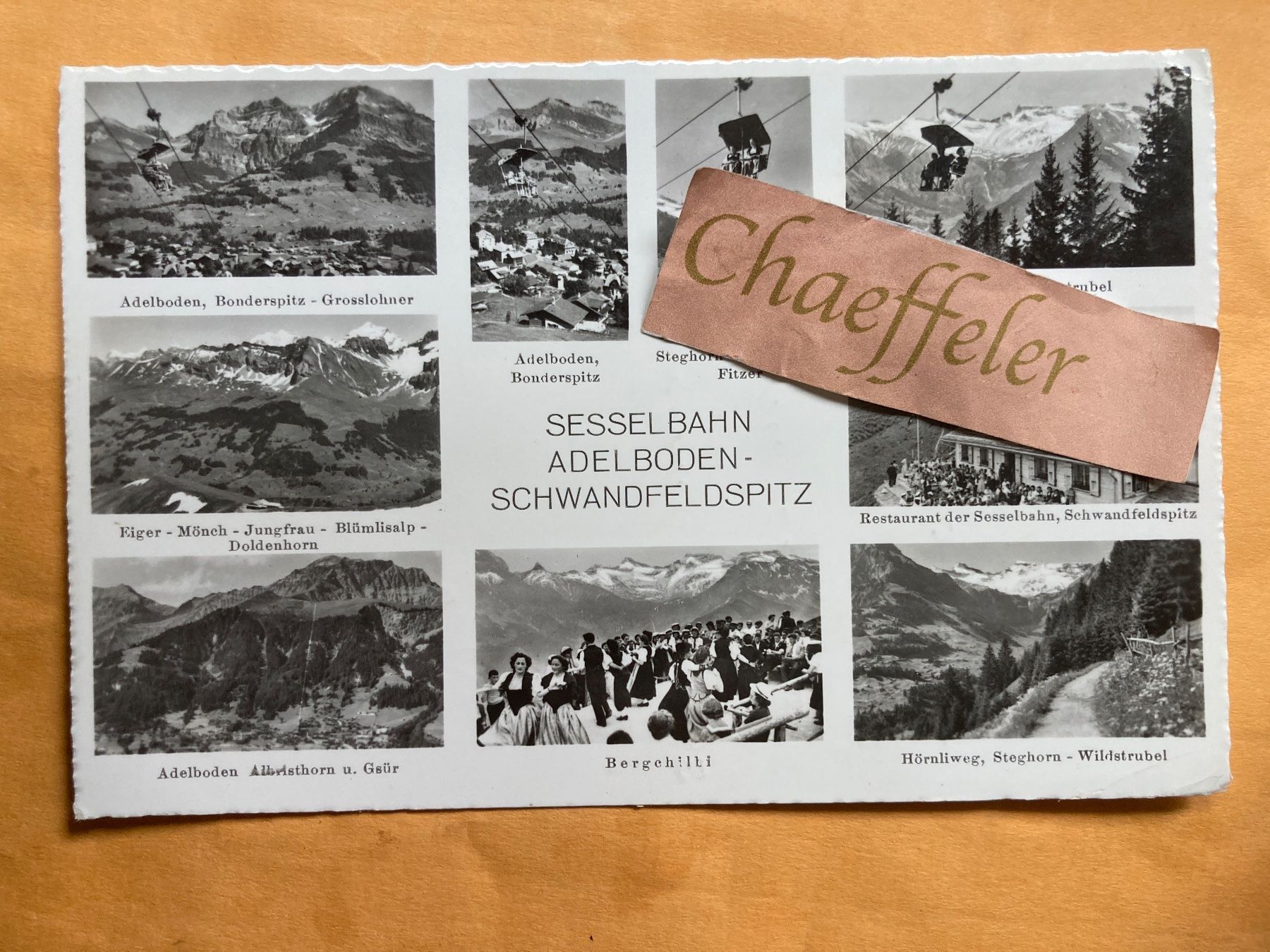 Cartoline postali: 1963 Sesselbahn Adelboden - Schwandfeld- – Usato da Zürich venduto da Chaeffeler