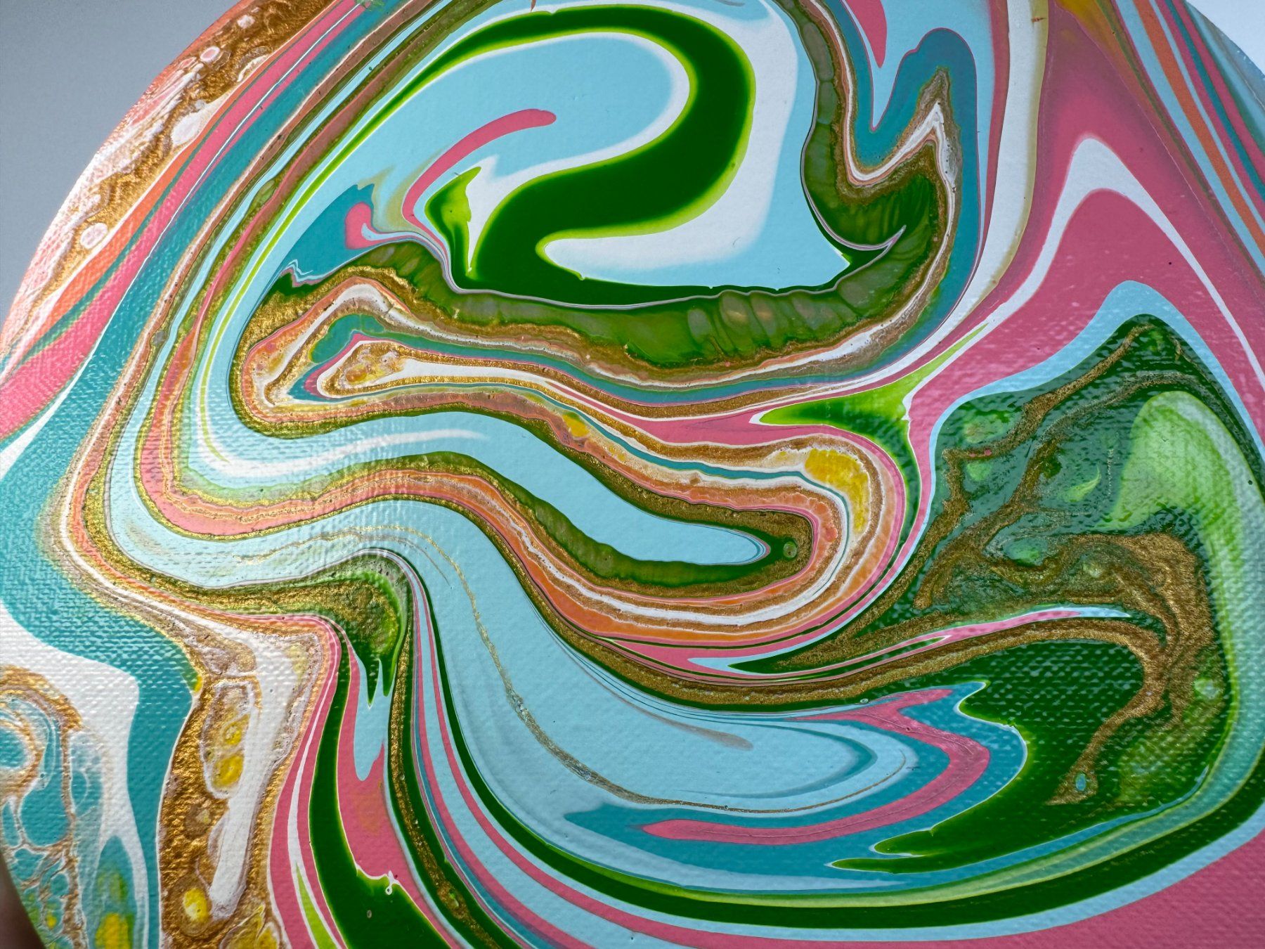 Dipinti: Acryl-Flüssigmalerei, kreisförmig – Usato da Schlieren venduto da MayaSheng1983 1