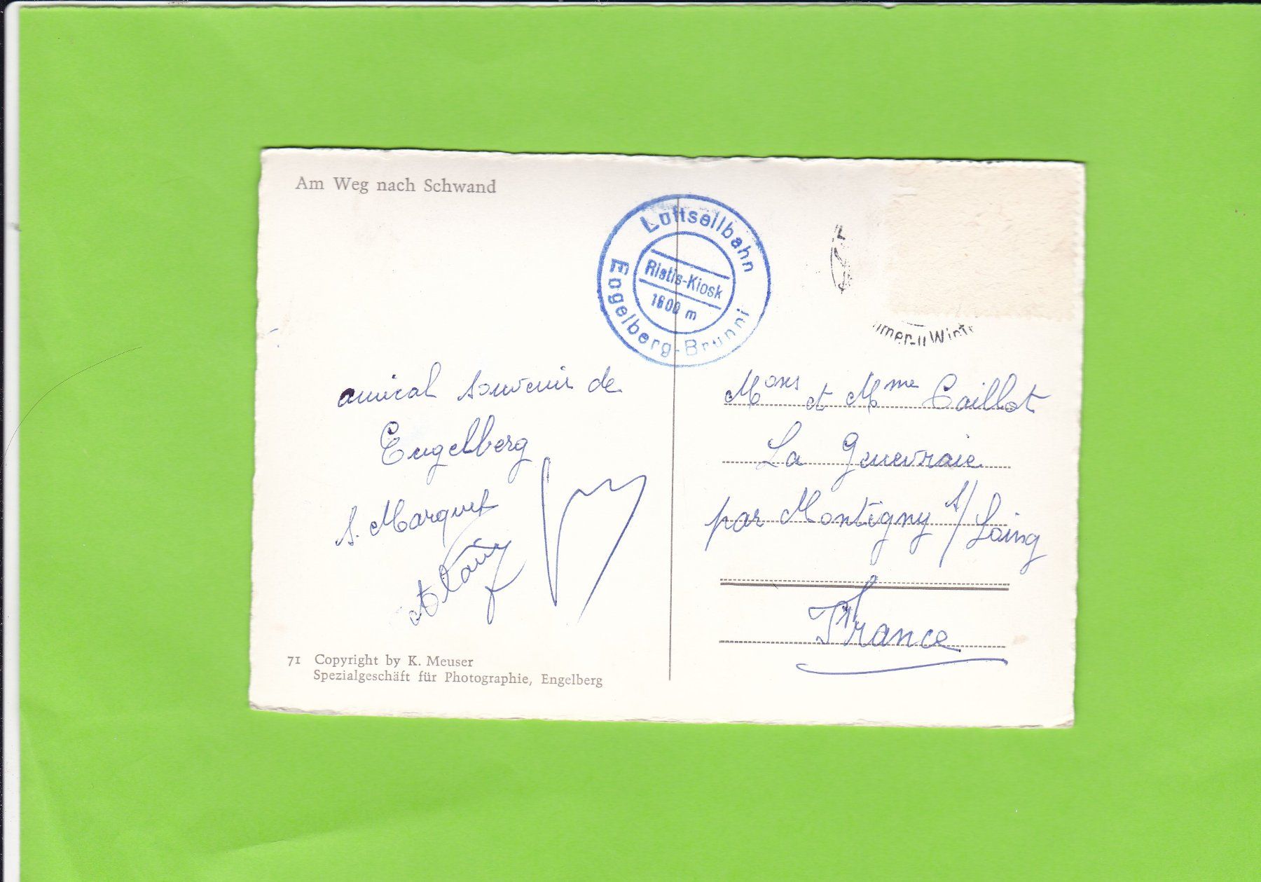 Cartoline postali: Am Weg nach Schwand OW – Usato da St. Peterzell venduto da neckertal 1