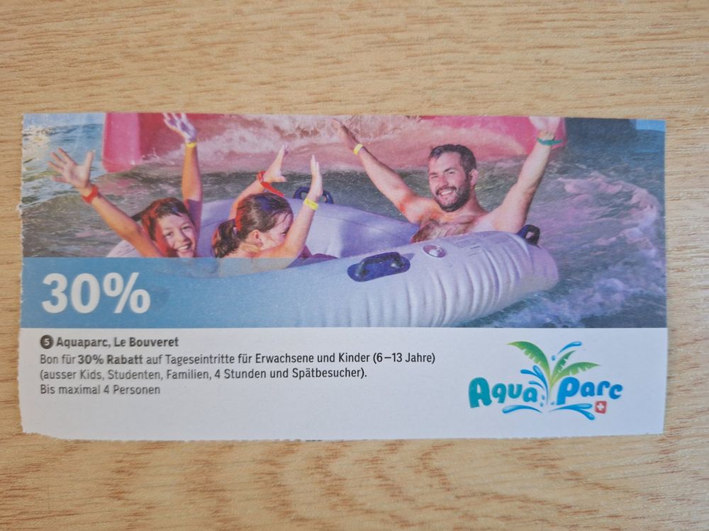 Bon 30 % Rabatt bis 4 Tageseintritte Aquaparc, Le Bouveret (Neu (gemäss ...
