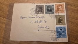 1949 Mischfranktur Brief Liechtenstein